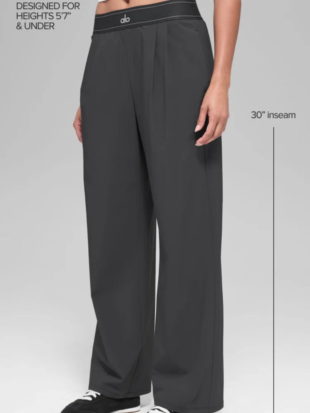 NWT ALO Yoga Women's Dark Grey Suit Pants  Comfortable Fit🏃‍♀️Regular Size 🛋️ - Picture 5 of 7